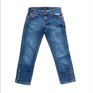 Calvin Klein Mid Rise Cropped Jeans Buttons Size 4